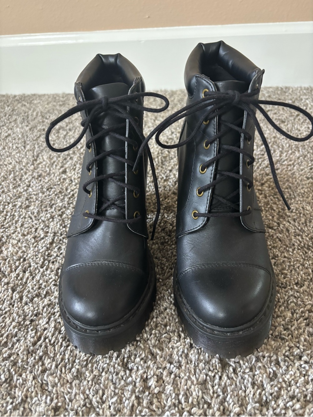 Dr. Martens Black Lace-Up Platform Ankle Boots
